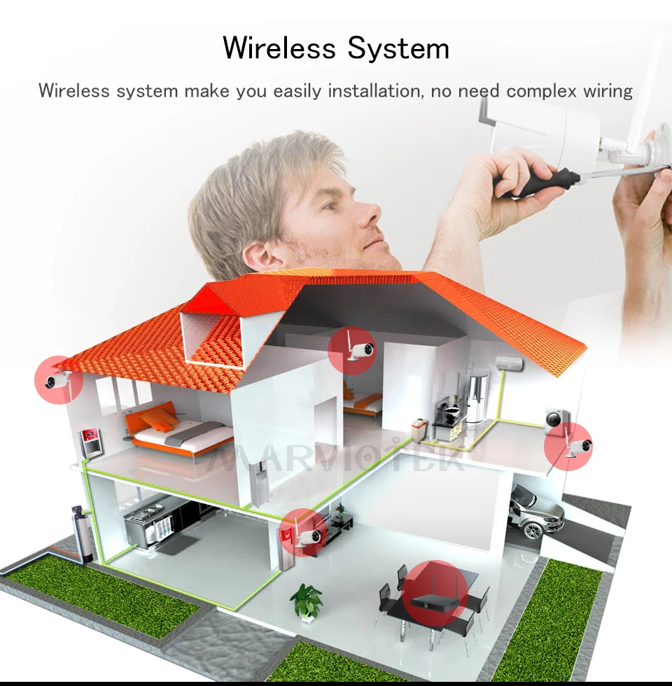 Ip-камера 720 P, Wifi, NVR, комплект, для улицы, водонепроницаемая, видеонаблюдение, 4CH DVR, CCTV камера, система, беспроводная камера безопасности, система p2p