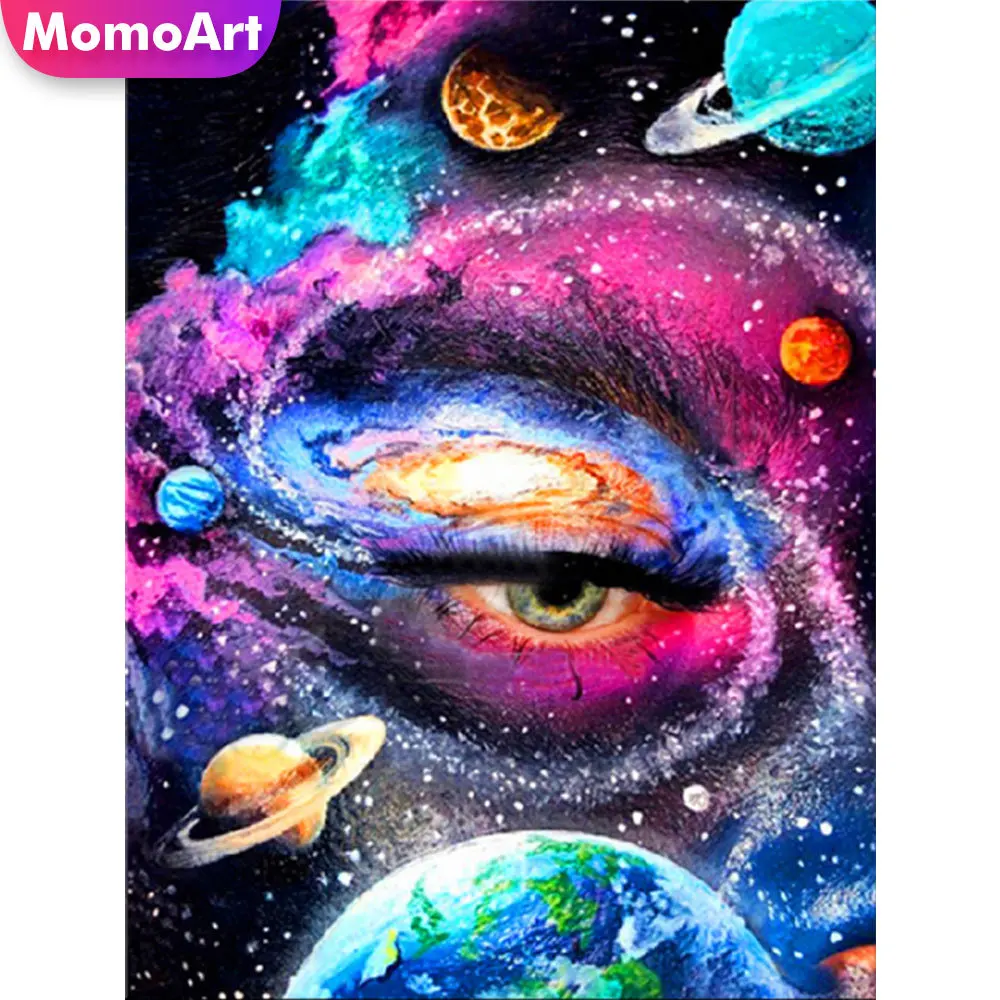 

MomoArt DIY Diamond Mosaic Eye Picture Of Rhinestone Diamond Embroidery Universe Colorful Needlework Painting Fantasy Wall Art