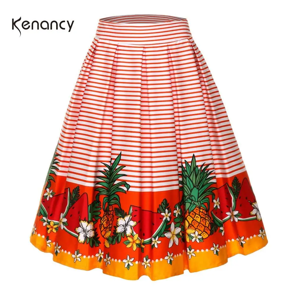 Женские юбки с фруктовым принтом Kenancy винтажные пачки в стиле ретро большие