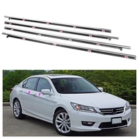 for accord outside window moulding trim weather strips wind rain deflector strip for honda 2013 2014 2015 2016 2017 chrome