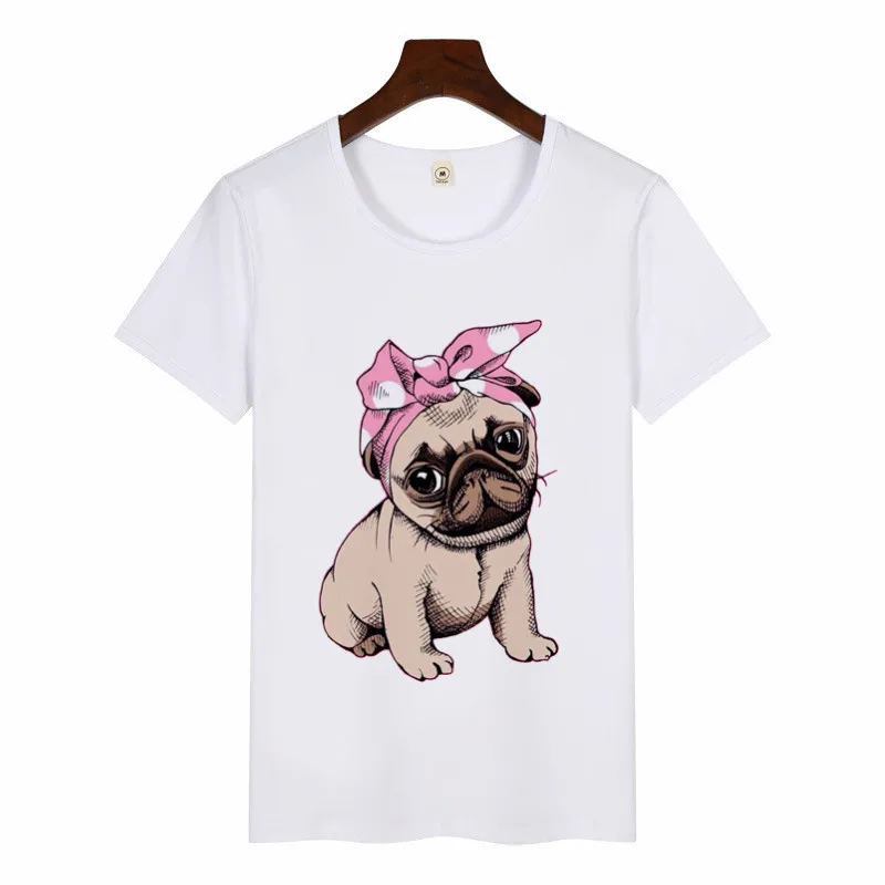 Футболка женская с принтом французского бульдога повседневный топ графическим