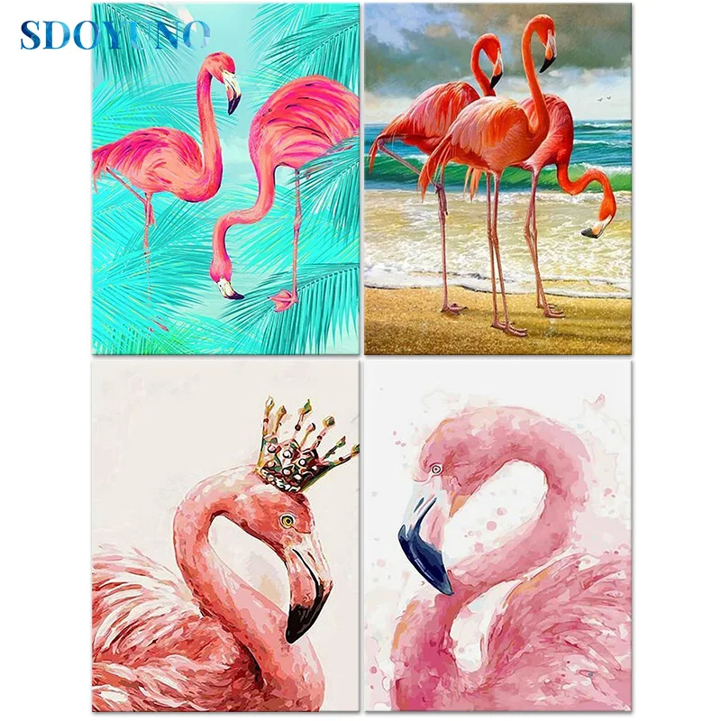 

SDOYUNO DZDP1779 Full Square/Round Diamond Painting Animals 5D DIY Diamond Embroidery Kits Flamingo Mosaic Pattern Home Decor