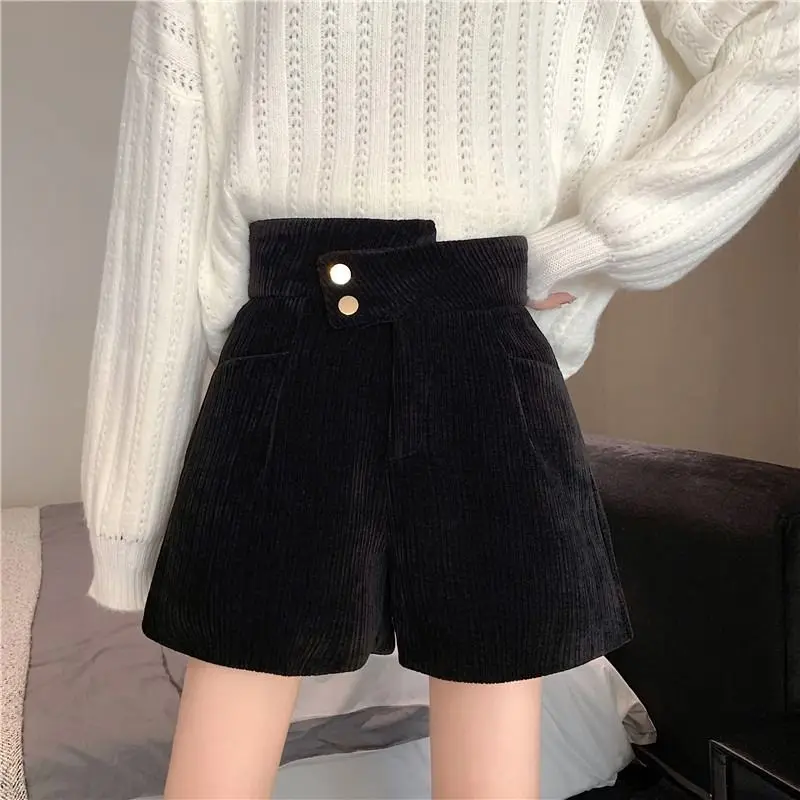 Wide Leg Boots Pants Autumn Wnter Pants 2021 New Korean Version Of The High Waist Loose Slim Shorts Thickened Casual Pants M558
