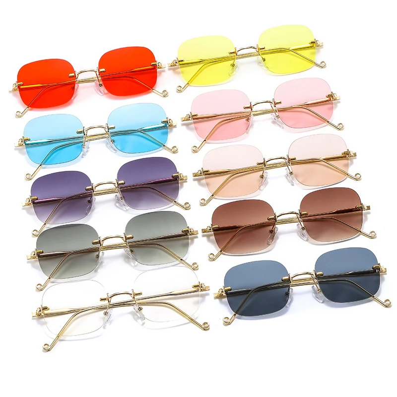 

Fashion Small Square Sunglasses Women Vintage Rimless Sunglasses Men Female Retro Frameless Eyeglasses Ladies Oculos De Sol