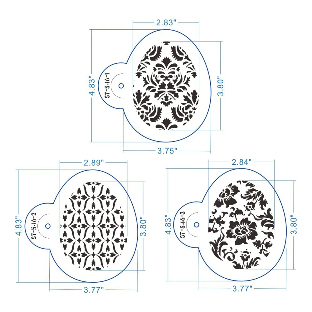 

8Pcs/3Pcs Easter Egg Shape Cookie Stencils Cake Fondant Cupcake Decorating Mold Bakeware Tool Sugar Chocolate Coffee Spray Tools