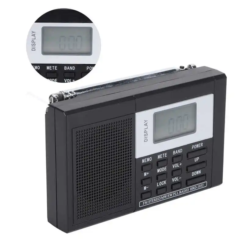 Портативное мини-радио цифровые часы FM/AM/SW/MW стерео радио FM-радиоприемник с