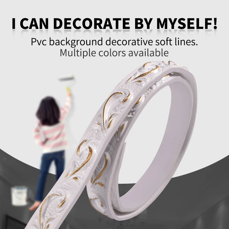 ПВХ декоративная мягкая линия для гостиной угловая зеркальная дверная рама