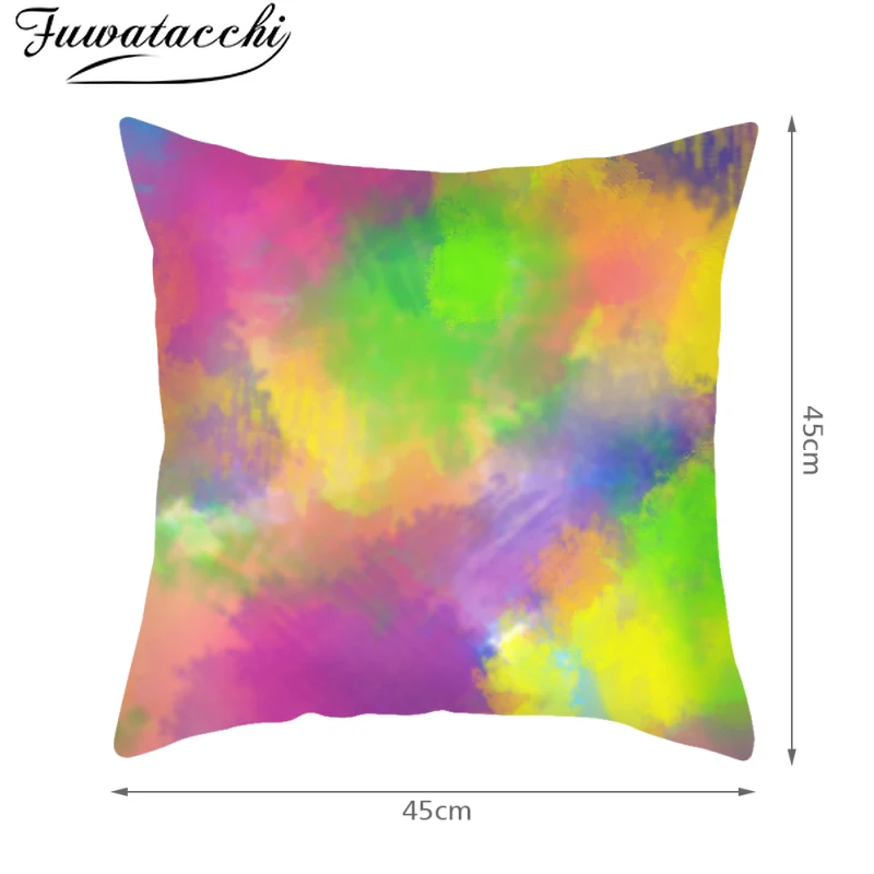 Разноцветный чехол для подушки Fuwatacchi с геометрическим принтом наволочки дома