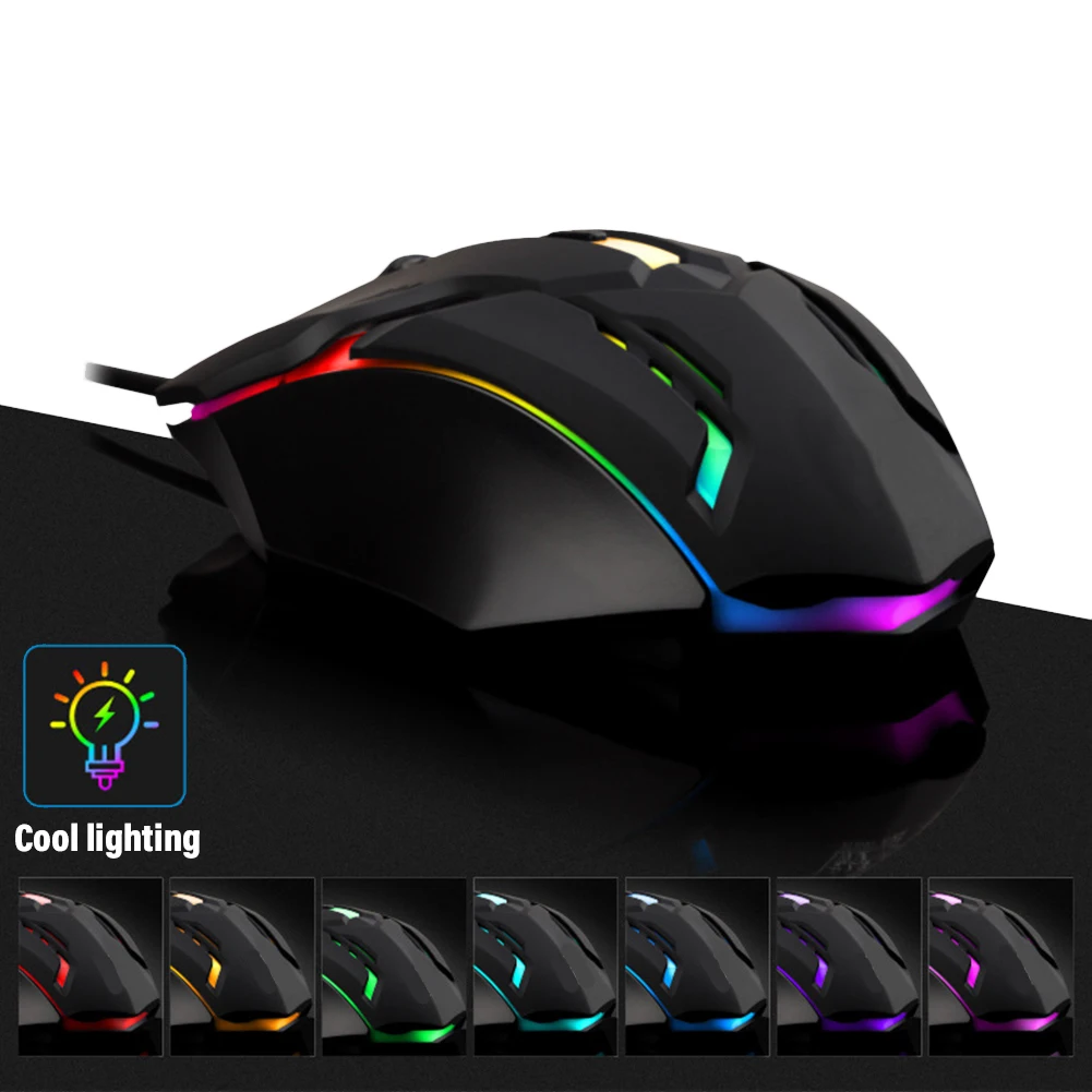 

Non Slip Photoelectric Business Computer Office Ergonomic USB Wired LED Luminous Optical Game Mouse Desktop PC Home Mute Laptop