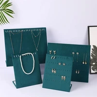 velvet green earring jewelry display earrings necklace holder stand rack organizer show cases box home store female decoration