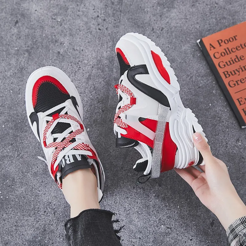 Кроссовки женские массивные спортивные дышащие на шнуровке повседневная обувь