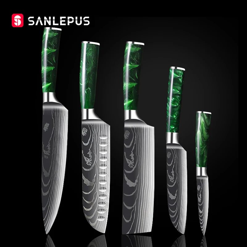

SANLEPUS Chef Knives Set Stainless Steel Knife Meat Cleaver Vegetable Fruit Knife Peelig Knife Kitchen Knife Cooking Tool