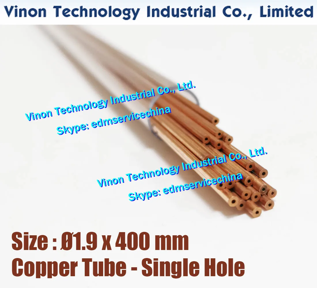 

(50PCS/LOT) 1.9x400MM EDM Copper Tube Single Hole, Copper EDM Tubing Electrode Tube Single Channel, Diameter 1.9mm, 400mm Long