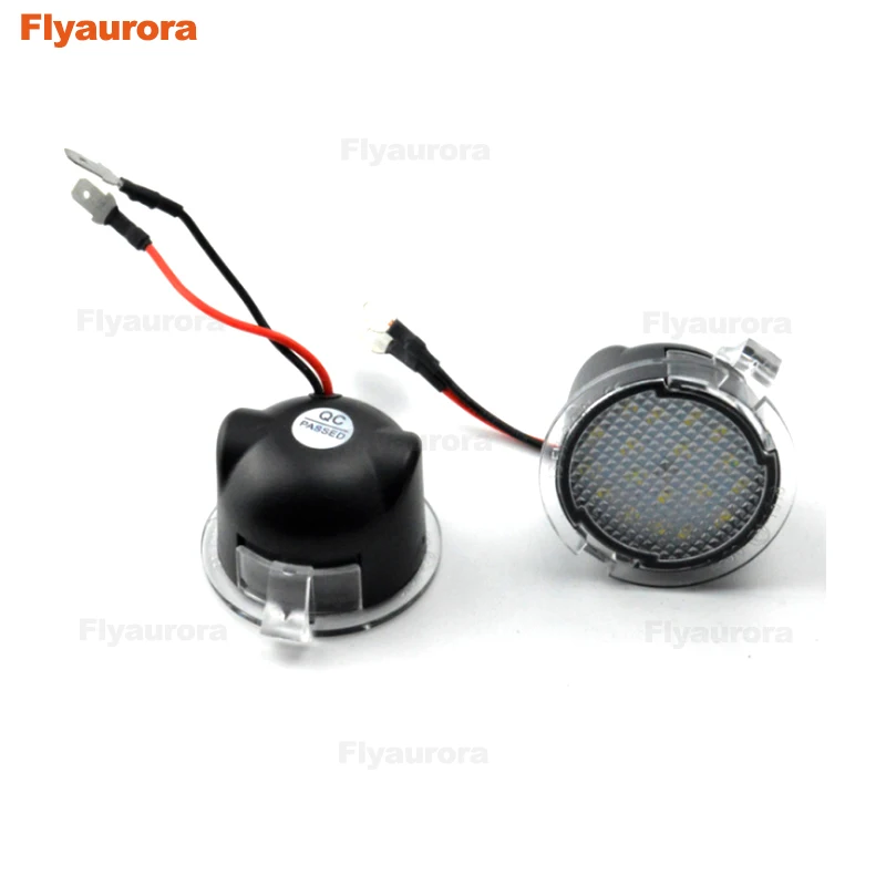Flyaurora, 1 пара, светодиодный фонарь для автомобиля, для фокусировки, светодиодный, боковое зеркало для автомобиля, лужа, логотип, светильник, зеркало заднего вида, прожектор, светильник для Ford Focus