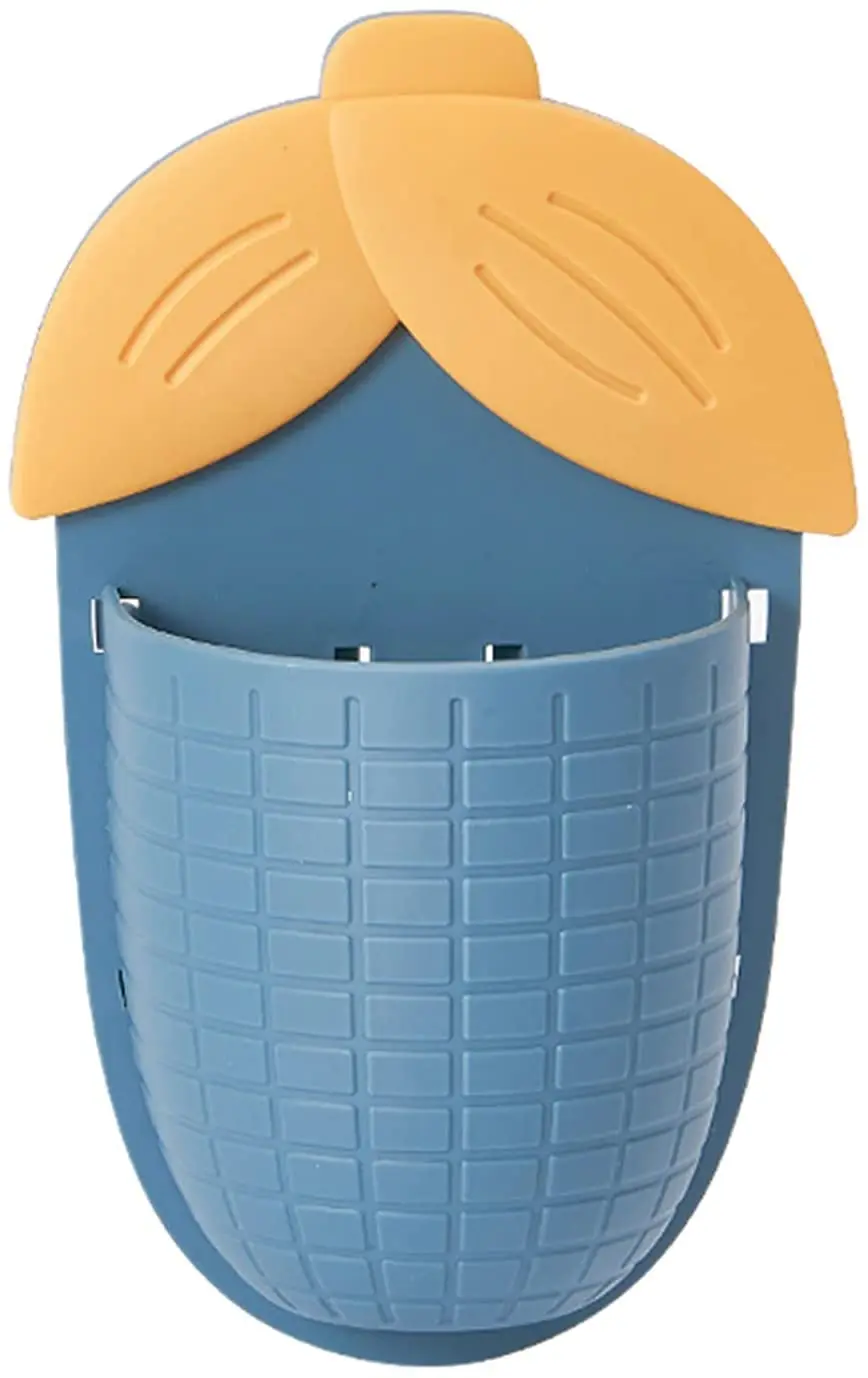 

Wall-mounted Corn Shaped Toothbrush Holder PP Cups Free Punch Large Capacity Cute Cartoon Holder For Bathroom