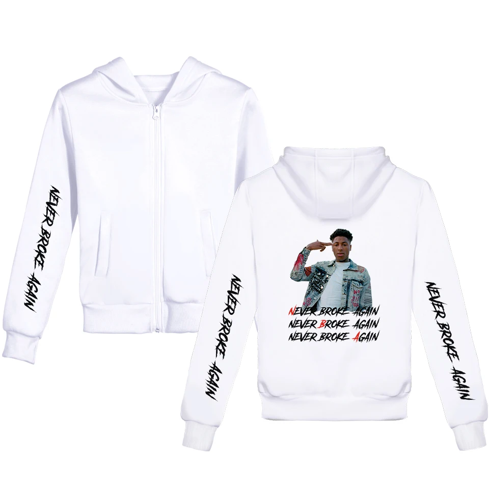 

Hot 100-150CM Kids Coats & Jackets YoungBoy Never Broke Again Print Hoodies Boys/girls Zipper Sweatshirt Harajuku White Hoodie