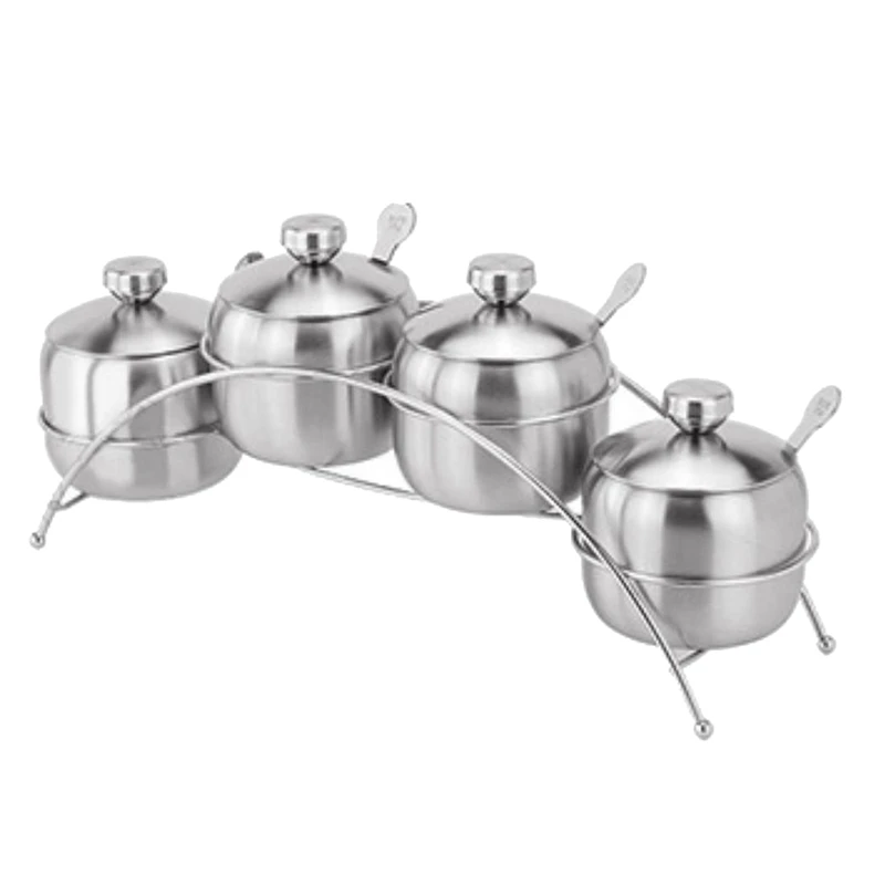 1 Набор мостовой кастрюли для приправ из нержавеющей стали банка соли сахара