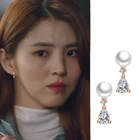 Женские серьги-капельки Han So Hee DEL LUNA, Элегантные корейские украшения для гостиницы МЕ, Декор
