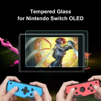 9h hd tempered film for nintendo switch oled game console screen protector scratch resistant curved glass film game accessories