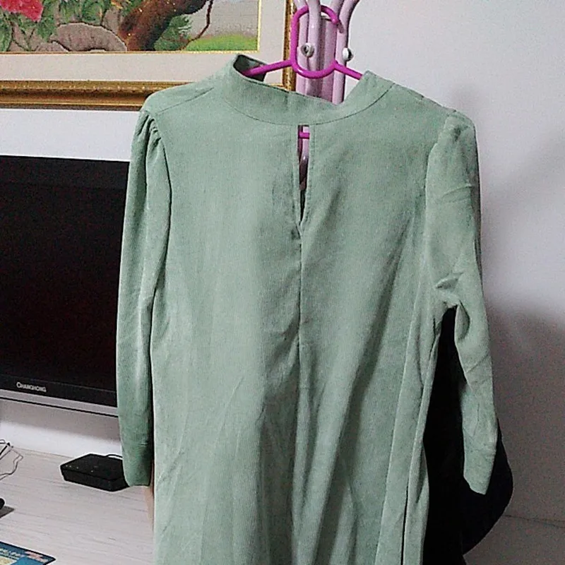 Женское вельветовое платье HANZANGL винтажное длинное макси в стиле ретро с рукавом