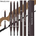 Карандаш для бровей, влагостойкая косметика, натуральный макияж, стойкая краска для пудровых бровей черная коричневая, макияж для бровей, косметический набор