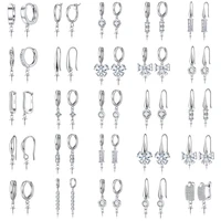 jewelry making findings coonector bail for earrings high end 925 sterling silver with austrian crystal earwires