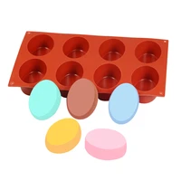 new 8 cavity ellipse silicone soap mold candle pudding candy wax aromatherapy mould craft decorating 3d diy handmade making tool