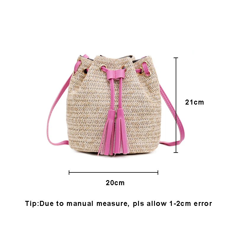 Женская пляжная Соломенная Сумка-ведро на шнурке популярная женская сумка для