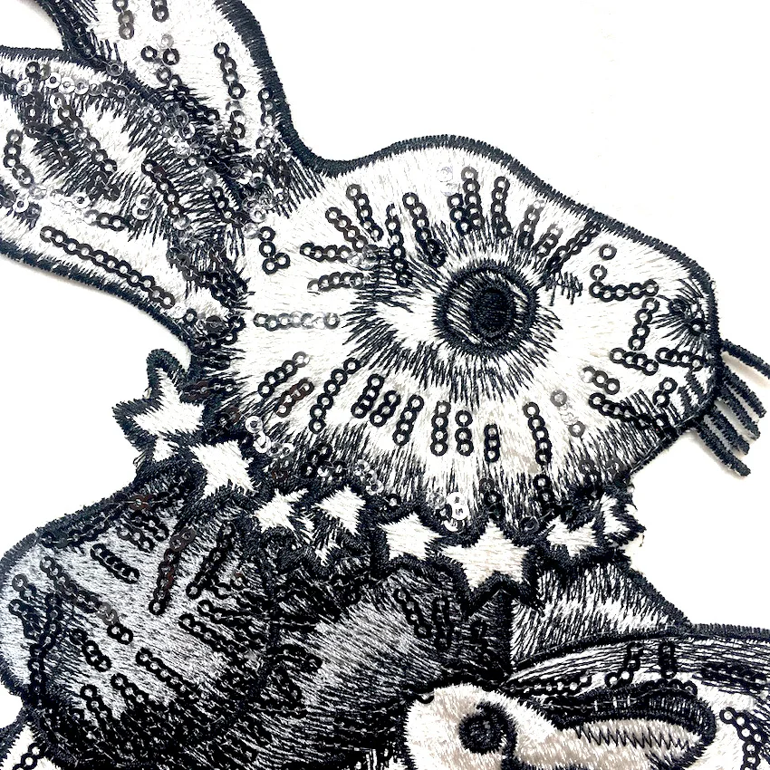 1 шт. большой Размеры Банни пошив на Вышивка Патчи для одежды Бесплатная доставка