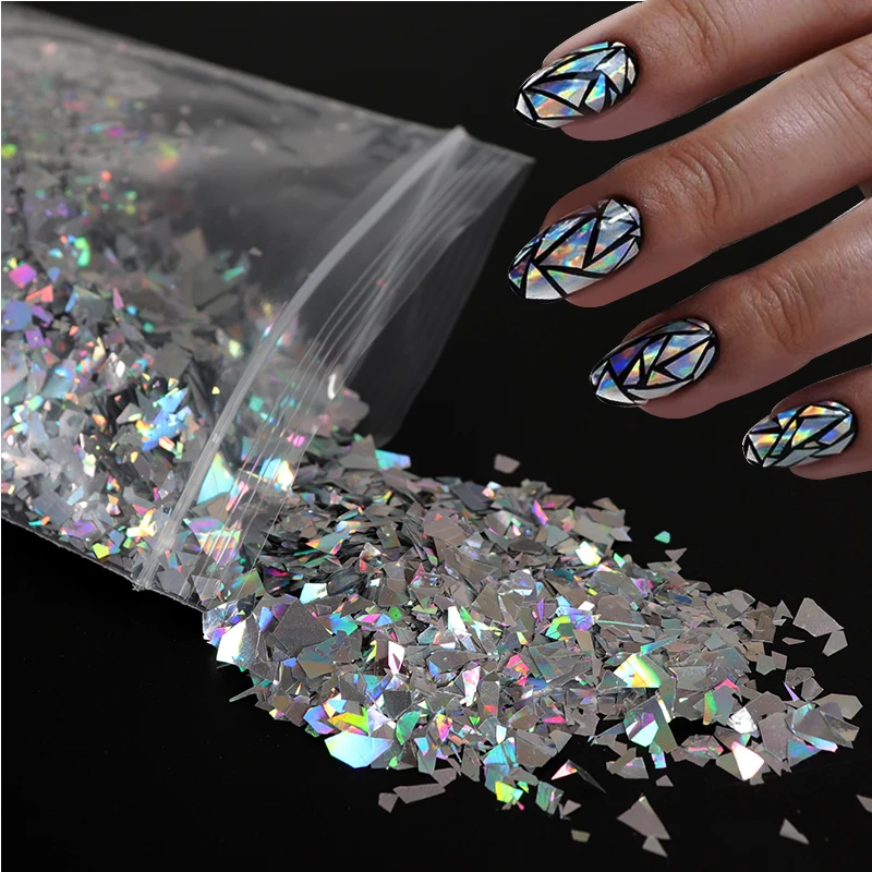 

Holographic AB Nail Glitter Flake Shell Sparkly Sequins Irregular Paillette DIY Gel Polish Manicure Nail Art Decorations