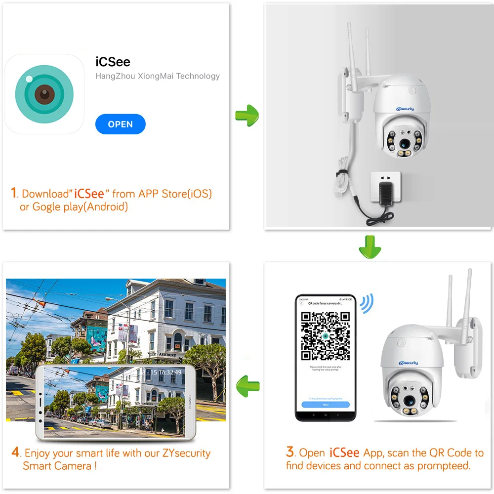 1080p WiFi PTZ IP камера Outdooor беспроводная домашняя безопасность скорость купольная CCTV камера безопасности Авто трек домофон видео наблюдение