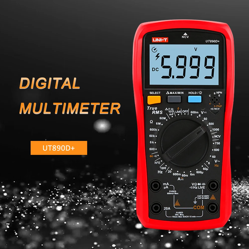 Цифровой мультиметр UNI T UT890D тестер с ручным диапазоном и подсветкой для