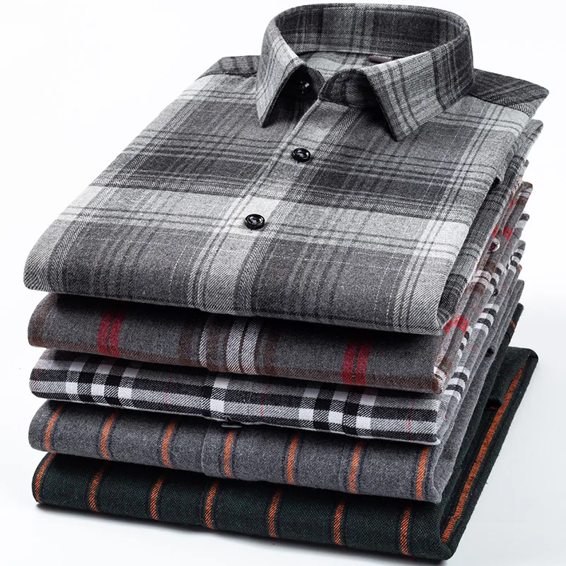 

Camisas Para Hombre 2021 Casual Plaid British Business Shirt All-match Youth Cotton Long Sleeve Shirt Men