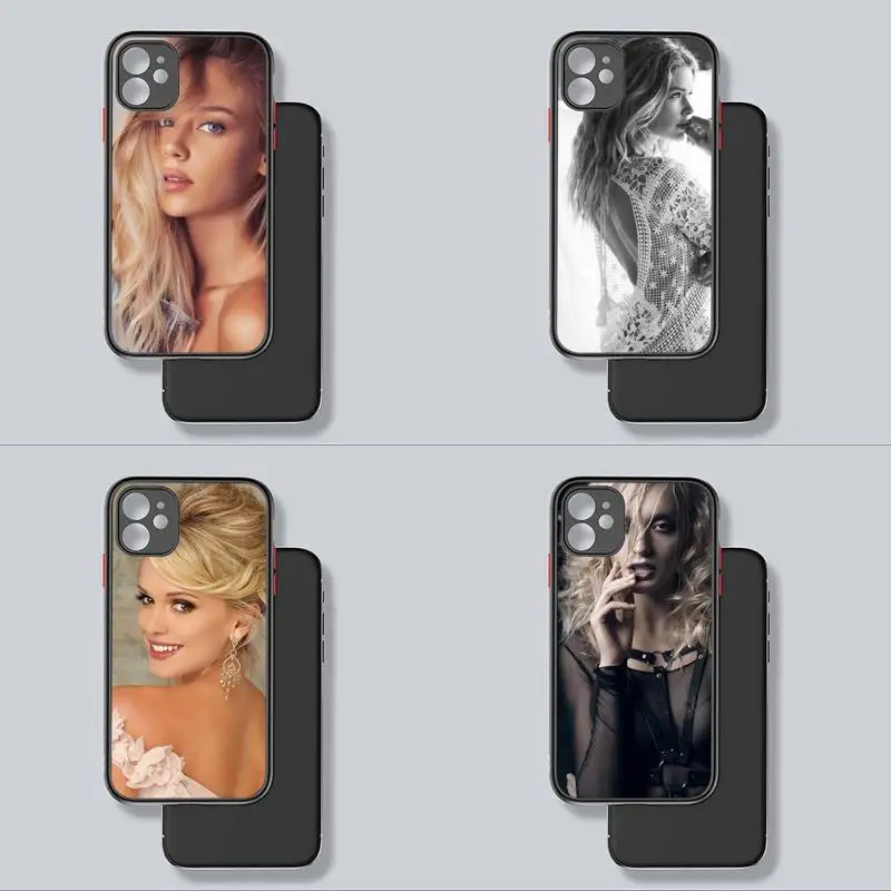 

Sexy Blonde Beauty Print Phone Case Transparent Matte For IPhone7 8 11 12 S Mini Pro X XS XR MAX Plus Cover Shell