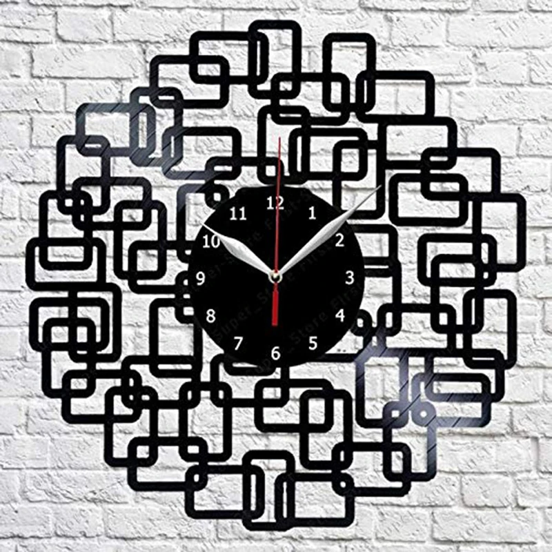 

Abstraction Handmade Vinyl Exclusive Clock Art Decor Home Vinyl Record Wall Clock Black Original Gift Unique Design