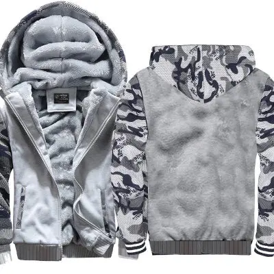 

For Ford Hoodies Winter Camouflage Sleeve Jacket Men Fleece Thicken Unisex Casual Wool Liner Fleece Man Coat Sweatshirt Pullover