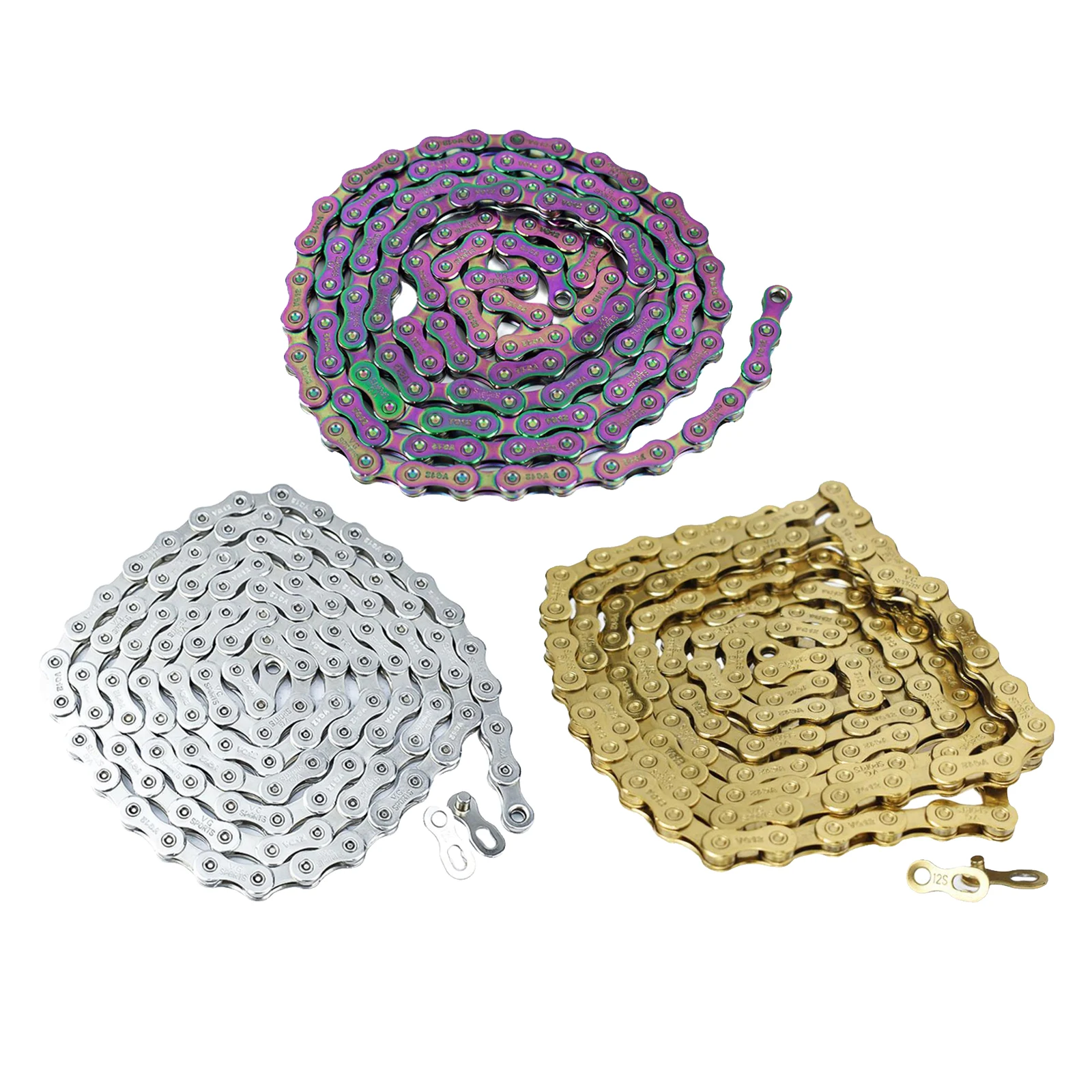 Стальная велосипедная цепь прочная 12-скоростная ажурная 126 соединительные