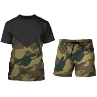 summer men tracksuit camouflage 3d t shirt sports shorts suit casual short sleeve short pants 2 piece set