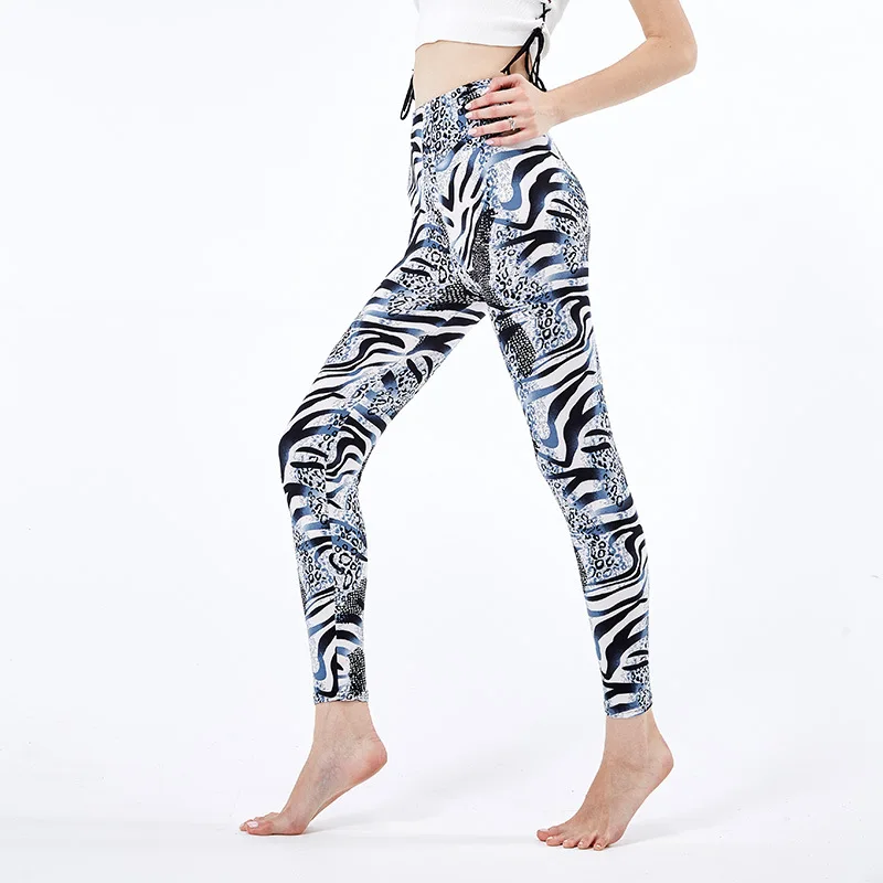 

VISNXGI Women Leggings Striped Fitness High Waist Pants Stretch Colorful Leg Female Fashion Trousers Knitted Polyester Bottom