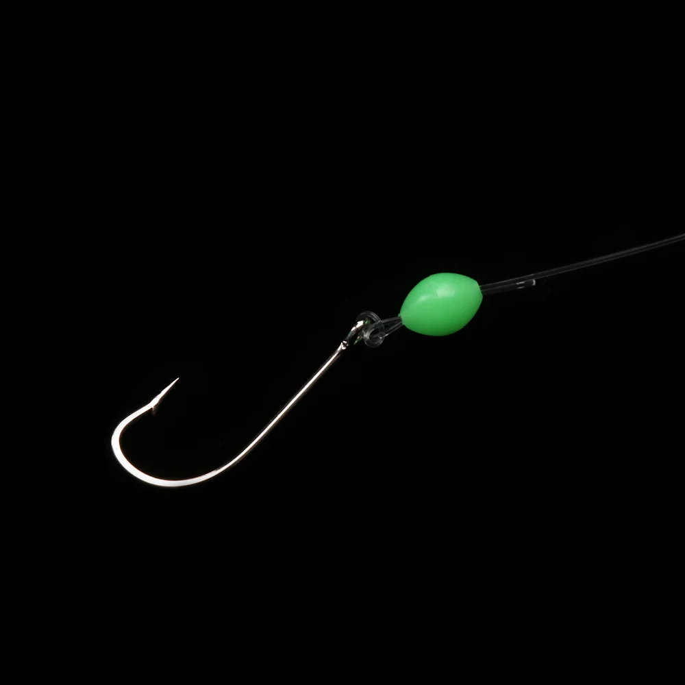 100 шт. поплавков для рыбалки овальной формы с бусинами для тройного крючка из пластика, светящихся в темноте, для грузил ригов и приманок.