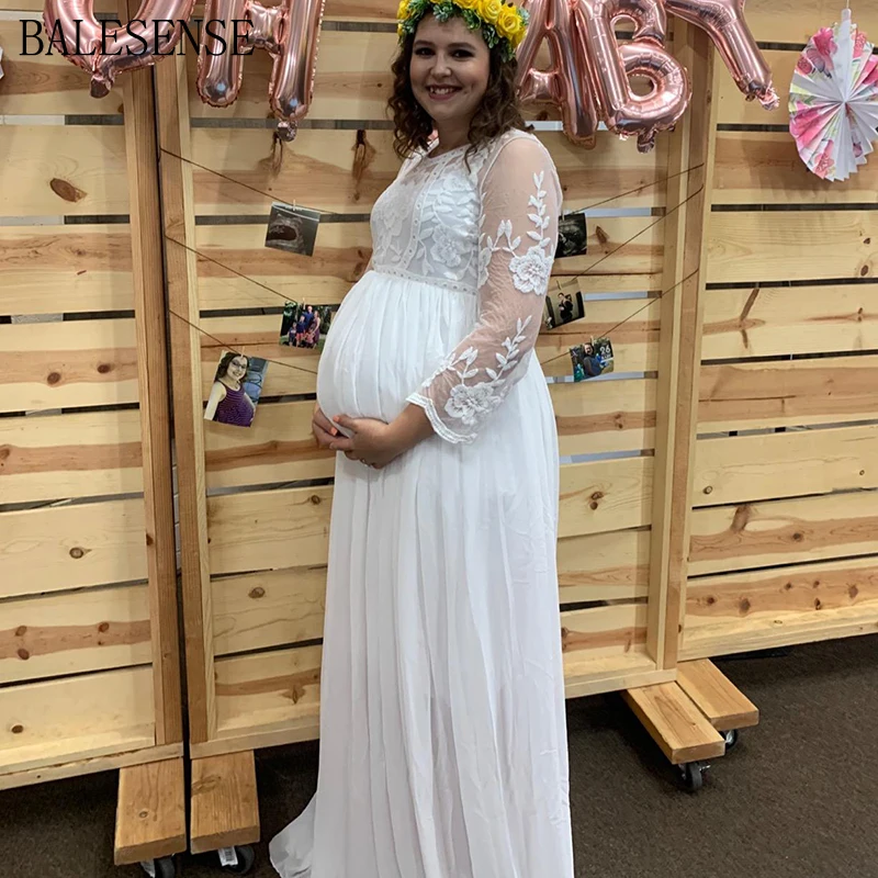 Платье для беременных с длинным рукавом и V образным вырезом|Платья| |