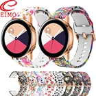 Ремешок силиконовый с принтом для Samsung Galaxy Watch 4 44 мм 40 мм 4 classic 46 мм 42 мм active 2, спортивный браслет Amazfit bip, 20 мм