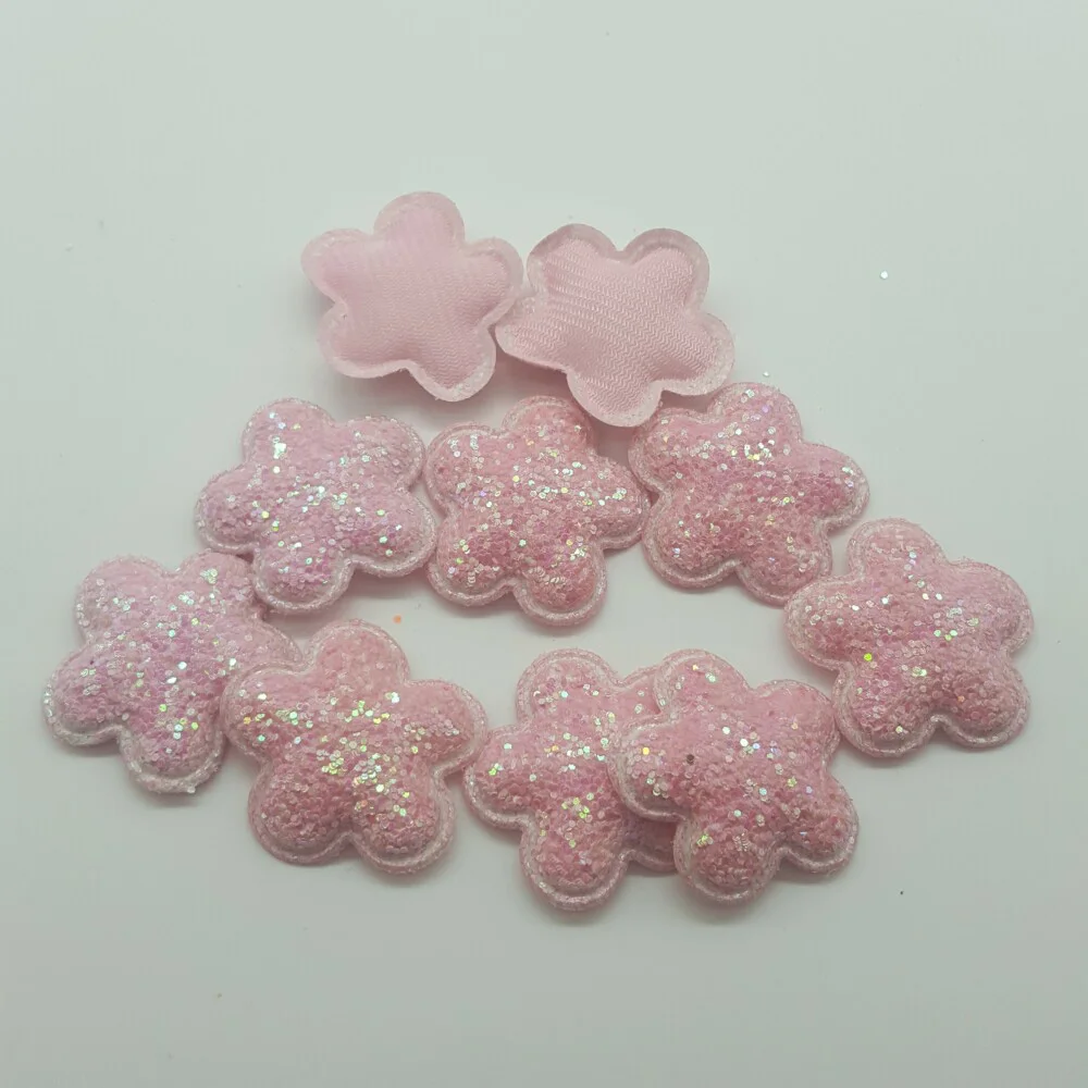 pink flowers 50 шт конфеты крафт патчи милые звезды сердца бабочка для волос с блеском Аксессуары наклеить на патчи для одежды наборы сделай сам DIY - Цвет: pink flowers