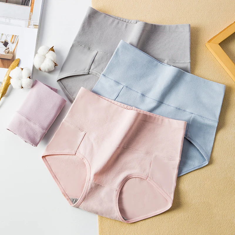 ZJX 4 шт./лот Трусики с высокой талией женское Мягкое хлопковое нижнее белье для