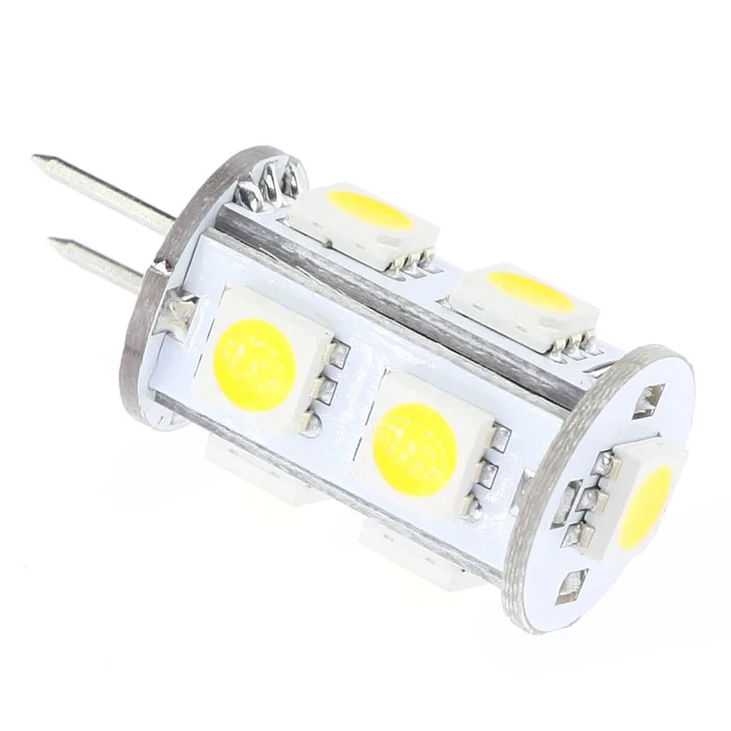 Теплый белый/белый 9led 5050 SMD LED G6.35 Лампа с широким вольтом и регулируемой яркостью