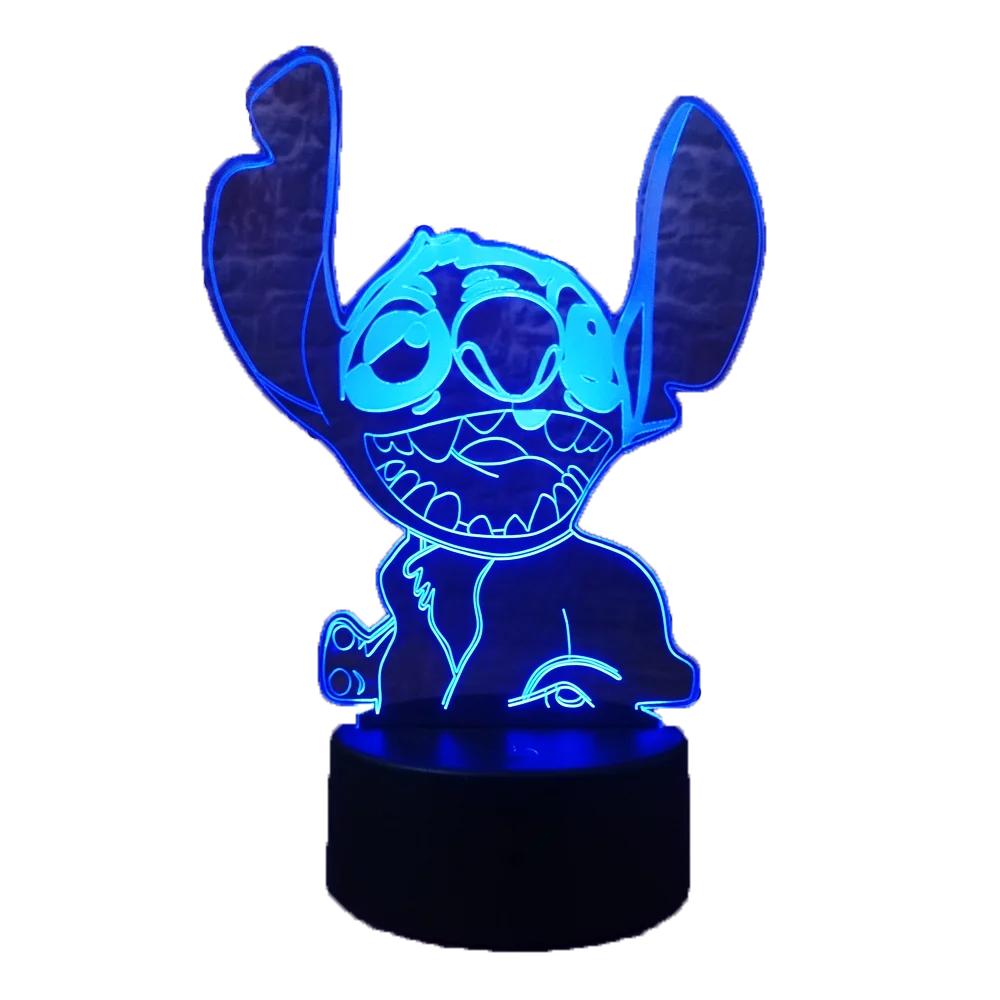 Stitch 3 11 вариантов 3D светодиодный плюшевый стежок милый мультфильм моделирование лампа 7 цветов изменить ночные огни Мальчики Рождество фестиваль День рождения игрушки подарки - Испускаемый цвет: Stitch 3