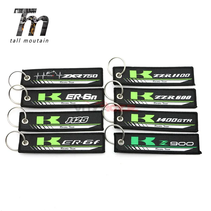 Новое поступление вышивка брелок для ключей цепи коллекции Kawasaki ER-6N ER-6F ZR-7 1400GTR