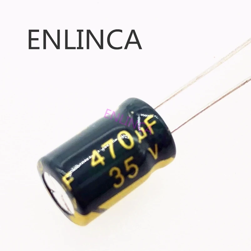 

10pcs/lot P82 Low ESR/Impedance high frequency 35v 470UF aluminum electrolytic capacitor size 8*12mm 470UF35V 20%