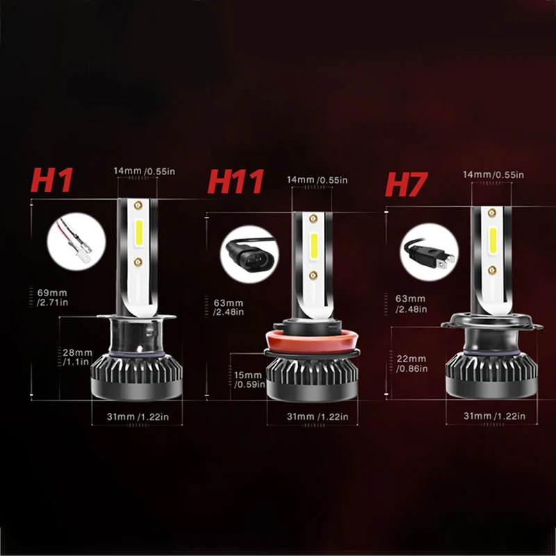 

Миниатюрная СВЕТОДИОДНАЯ Лампа H1 H7 H8 H9 H11, лампа для автомобильной фары