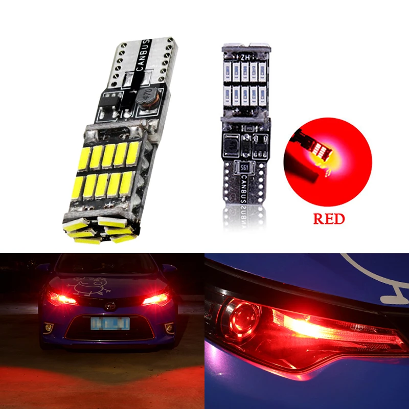 

2PCS For Suzuki Swift Bmw F10 X5 E70 E30 F20 E34 G30 E92 E91 Volvo XC90 S60 V40 Car License Plate Trunk Hight Light 26 LED T10